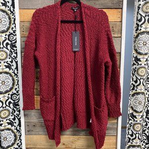 Wine Colored Popcorn Cardigan